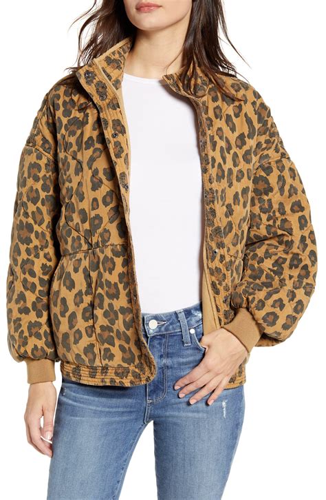 leopard print long jacket|quilted leopard print jacket.